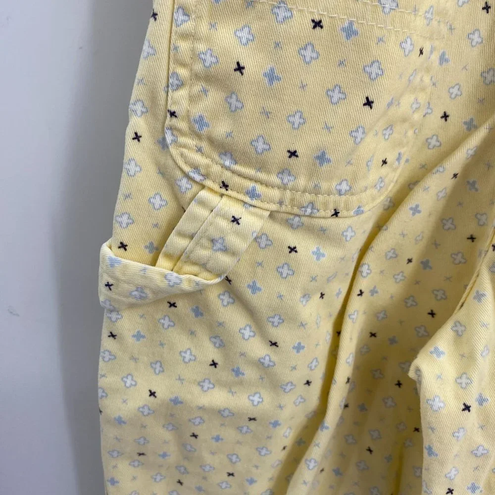 Vintage Sprockets overalls size 24M yellow print Adjustable pockets carpenter